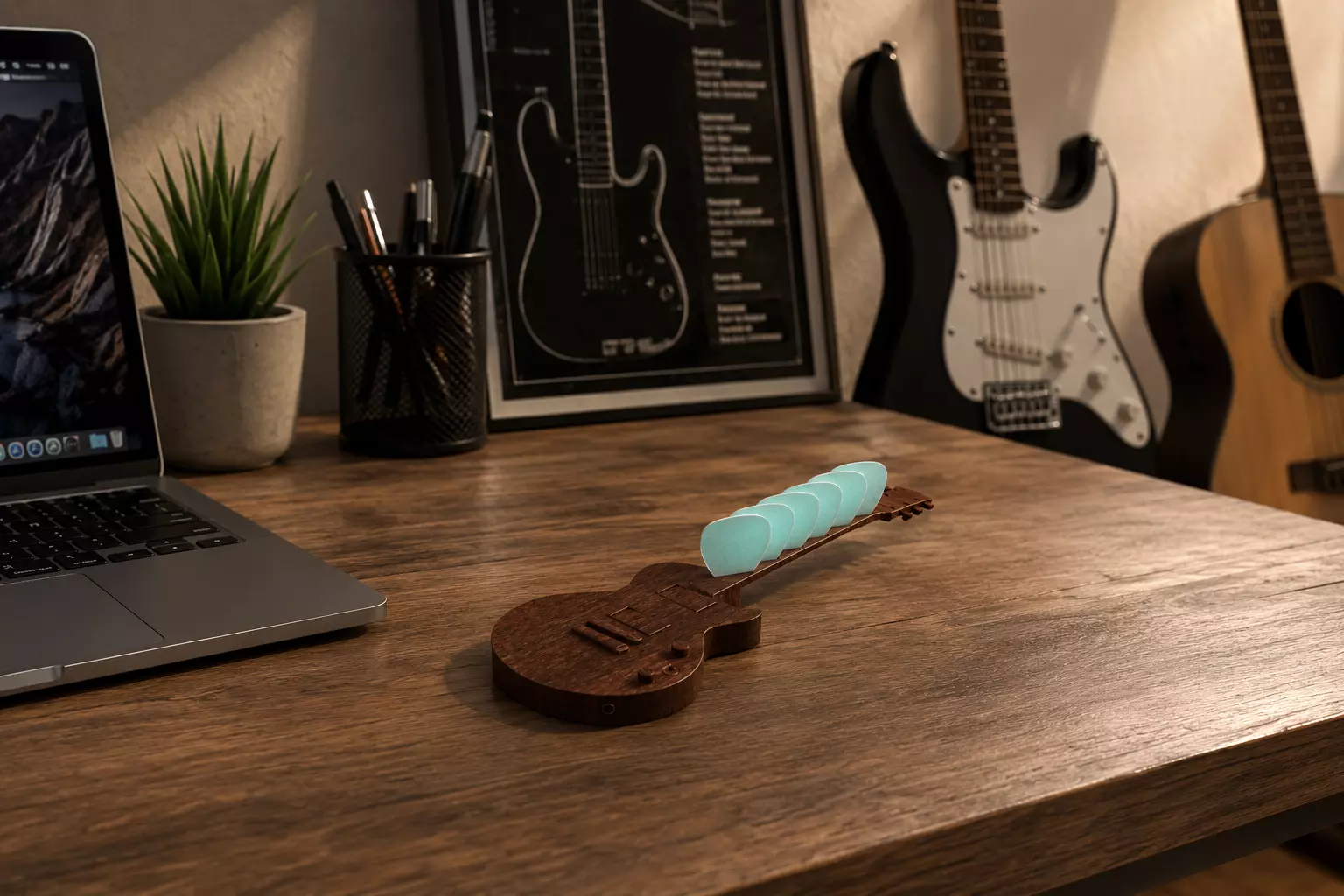 Soporte de puas tipo guitarra LP 3D print model