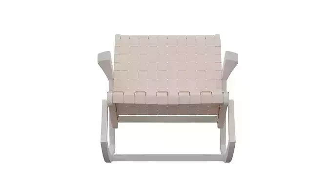 Pale Red Rocking Chair Low-poly 3D model 3