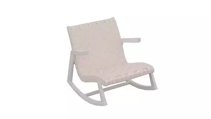 Pale Red Rocking Chair Low-poly 3D model