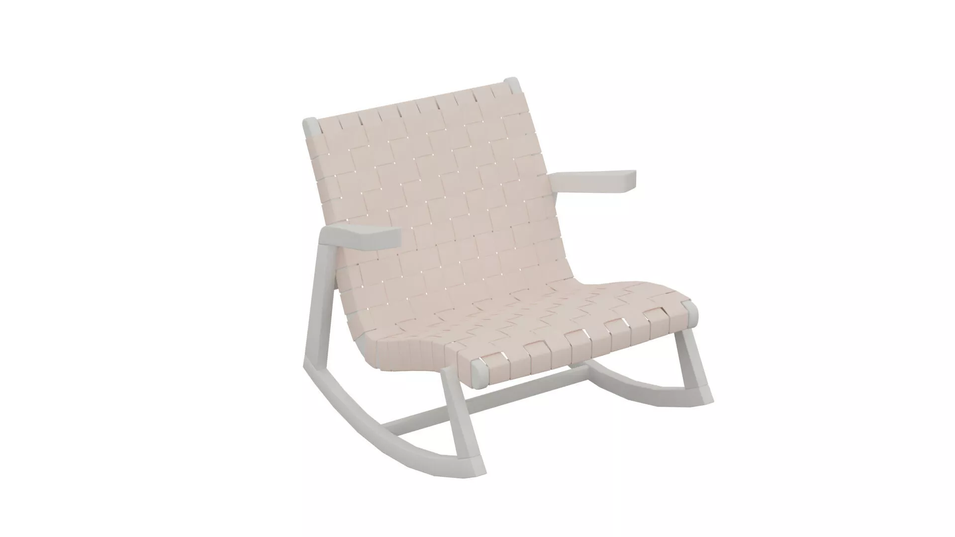Pale Red Rocking Chair Low-poly 3D model