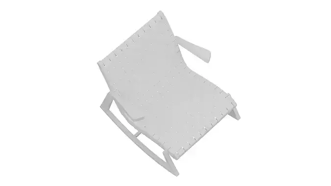Pale Blue Rocking Chair Low-poly 3D model 5