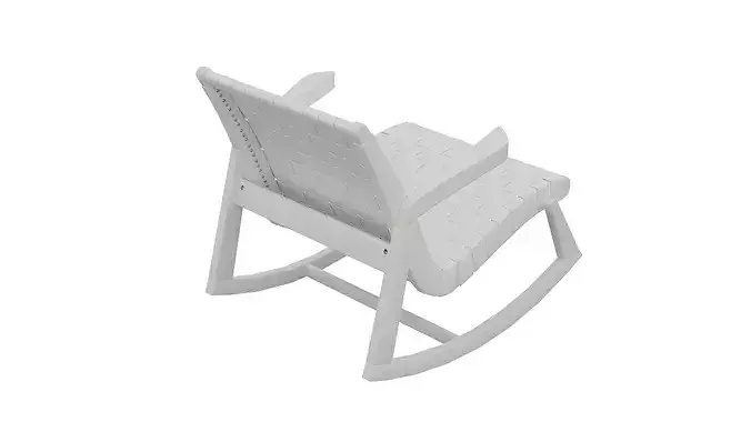 Pale Blue Rocking Chair Low-poly 3D model 7