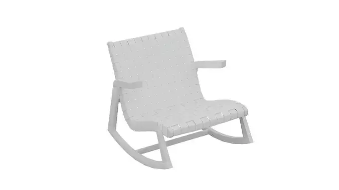 Pale Blue Rocking Chair Low-poly 3D model