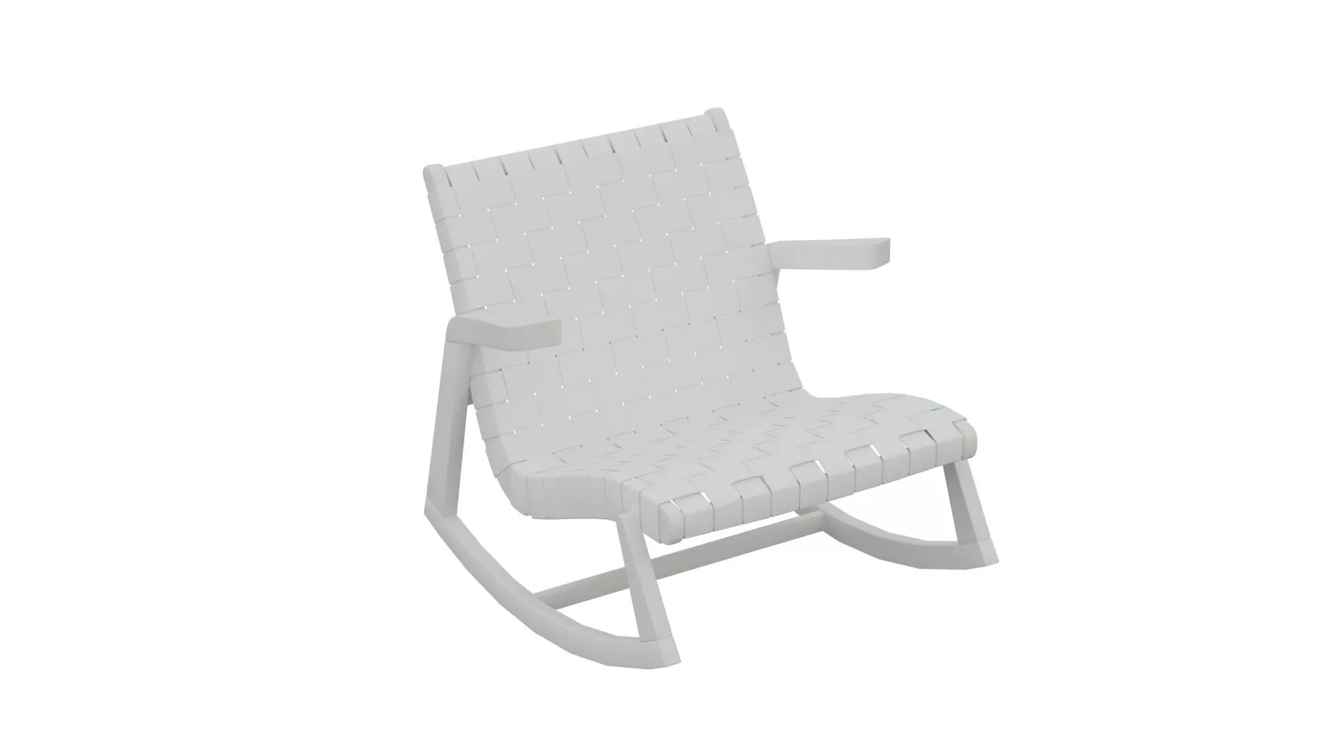 Pale Blue Rocking Chair Low-poly 3D model