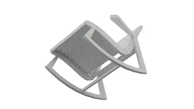 Pale Blue Rocking Chair Low-poly 3D model 3