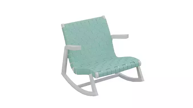 Mint Rocking Chair Low-poly 3D model