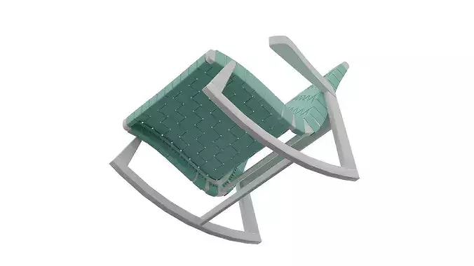 Mint Rocking Chair Low-poly 3D model 3