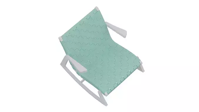 Mint Rocking Chair Low-poly 3D model 5