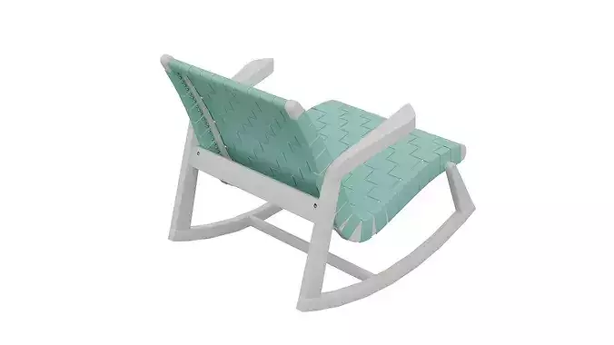 Mint Rocking Chair Low-poly 3D model 7