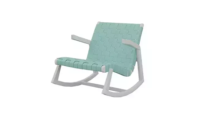 Mint Rocking Chair Low-poly 3D model 6