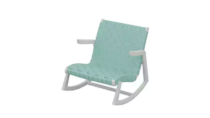 Mint Rocking Chair Low-poly 3D model 2