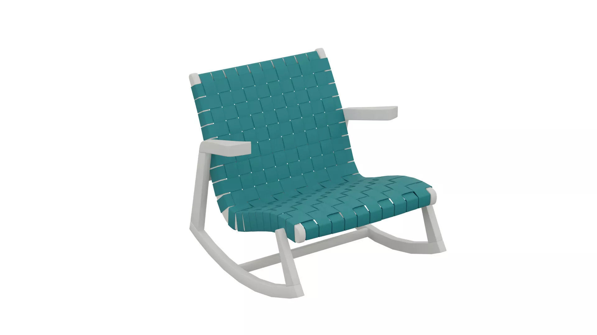 Dark Cyan Rocking Chair Low-poly 3D model