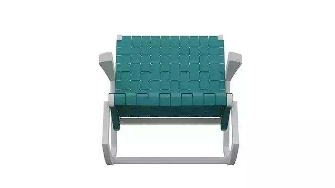 Dark Cyan Rocking Chair Low-poly 3D model 3