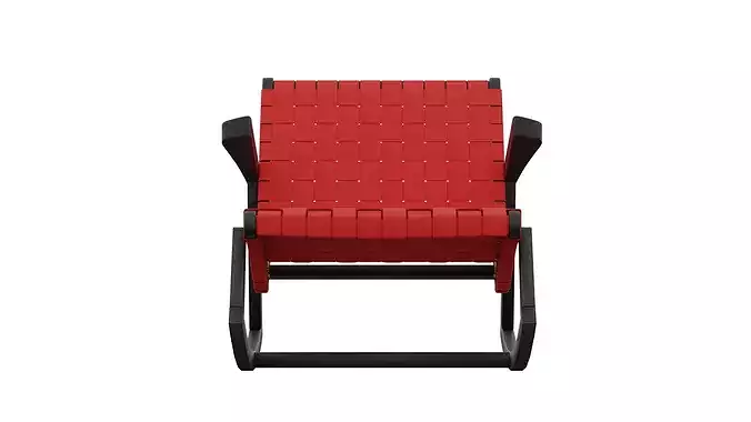 Red Rocking Chair 3D model 7