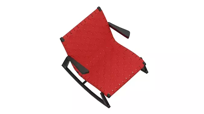 Red Rocking Chair 3D model 5