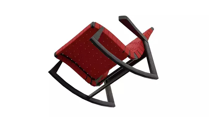 Red Rocking Chair 3D model 3
