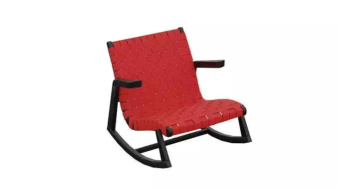 Red Rocking Chair 3D model