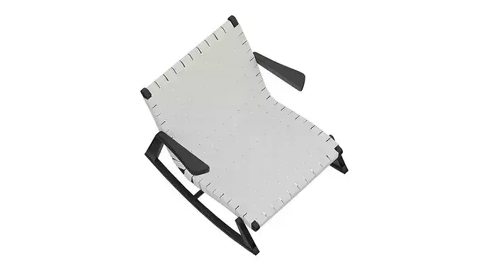 White Rocking Chair Low-poly 3D model 6