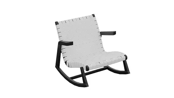 White Rocking Chair Low-poly 3D model