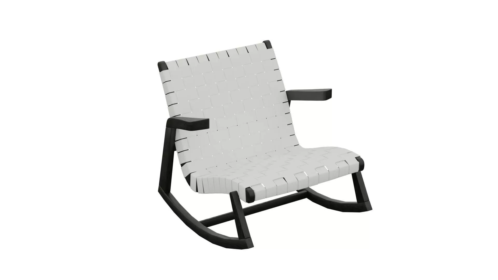White Rocking Chair Low-poly 3D model