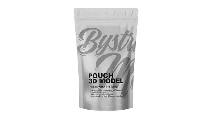 Resealable Food Pouch Bag Low-poly 3D model