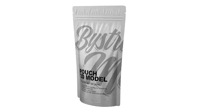 Resealable Food Pouch Bag Low-poly 3D model 3