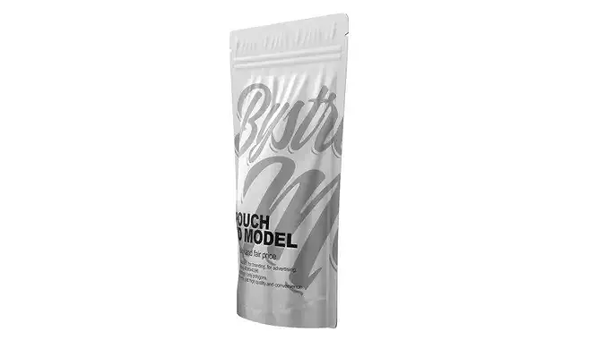 Resealable Food Pouch Bag Low-poly 3D model 4