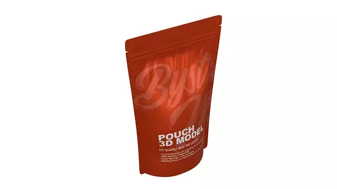 Plastic pouch bag Low-poly 3D model 5