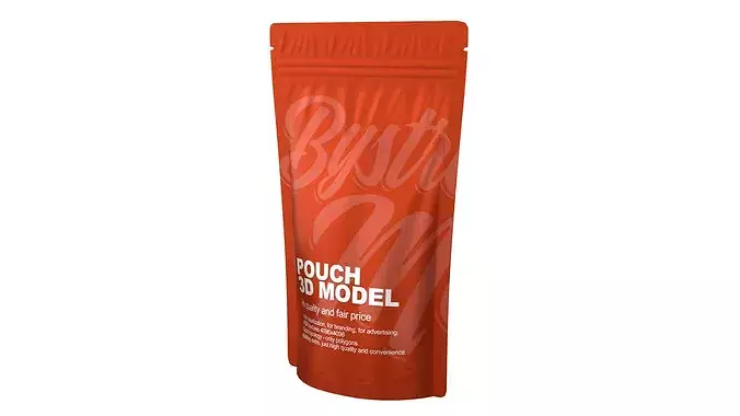Plastic pouch bag Low-poly 3D model 3