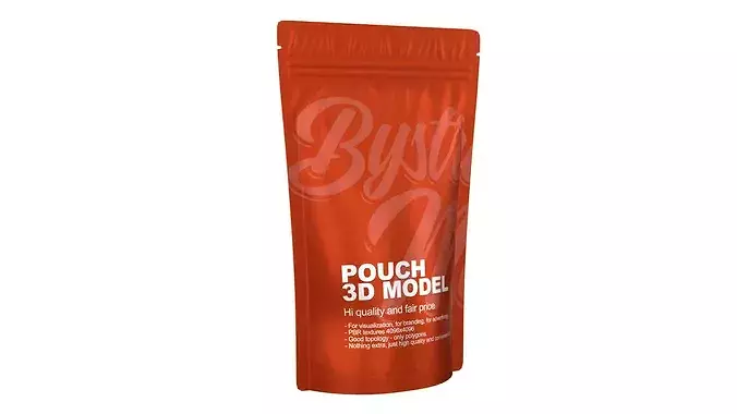 Plastic pouch bag Low-poly 3D model