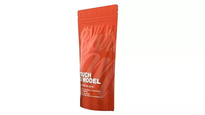 Plastic pouch bag Low-poly 3D model 4