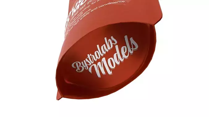Plastic pouch bag Low-poly 3D model 7