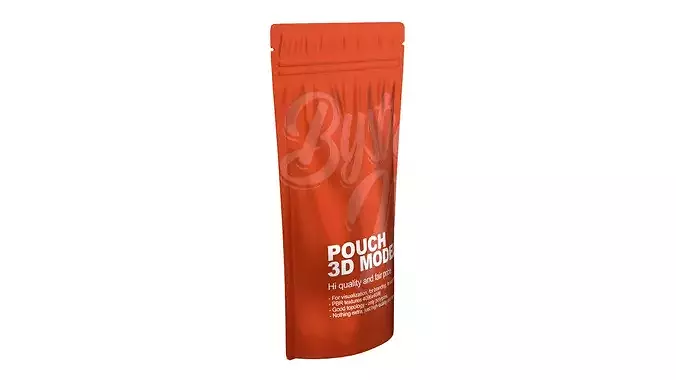 Plastic pouch bag Low-poly 3D model 6