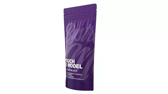 Coffee pouch Low-poly 3D model 4
