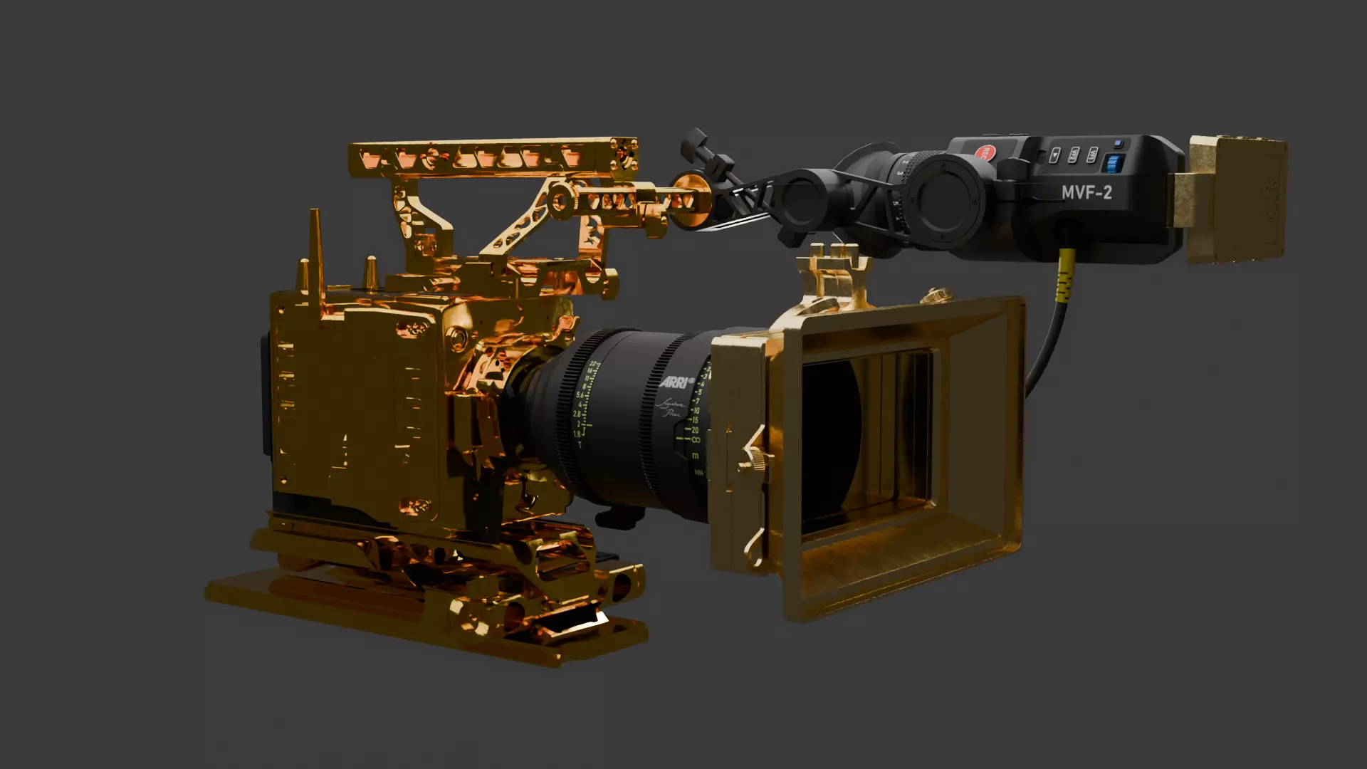Golden ARRI ALEXA 35 Camera 3D Model Low-poly 3D model