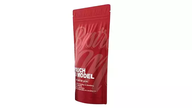 Mylar pouch bag Low-poly 3D model 4