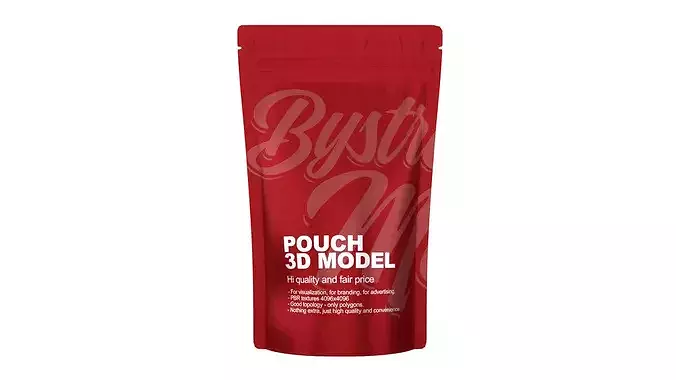 Mylar pouch bag Low-poly 3D model