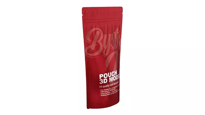 Mylar pouch bag Low-poly 3D model 6