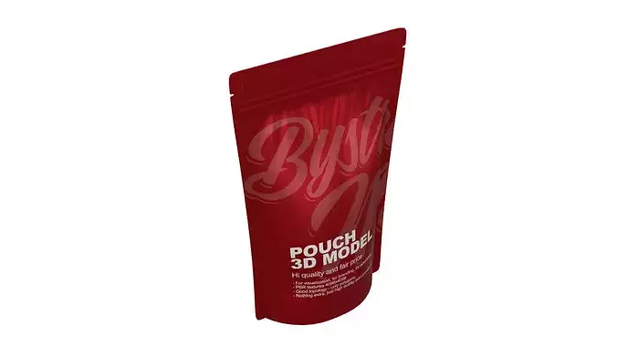 Mylar pouch bag Low-poly 3D model 5