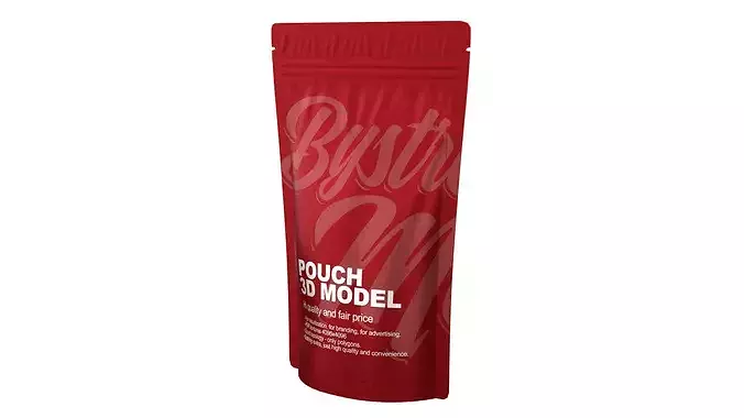 Mylar pouch bag Low-poly 3D model 3