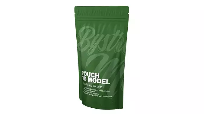 Zipper Pouch Low-poly 3D model 3