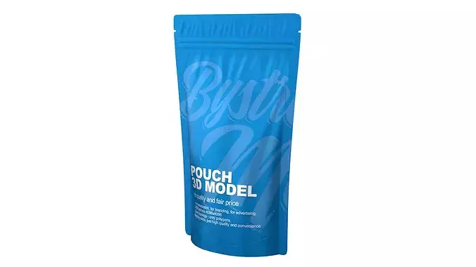 Zipper Pouch Low-poly 3D model 2