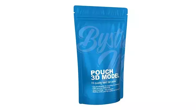 Zipper Pouch Low-poly 3D model 5