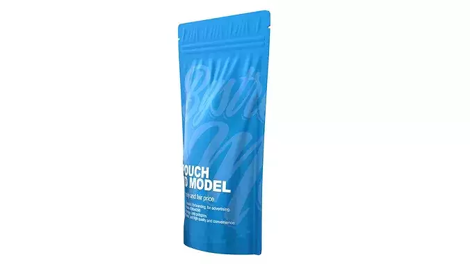 Zipper Pouch Low-poly 3D model 3
