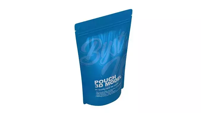 Zipper Pouch Low-poly 3D model 7
