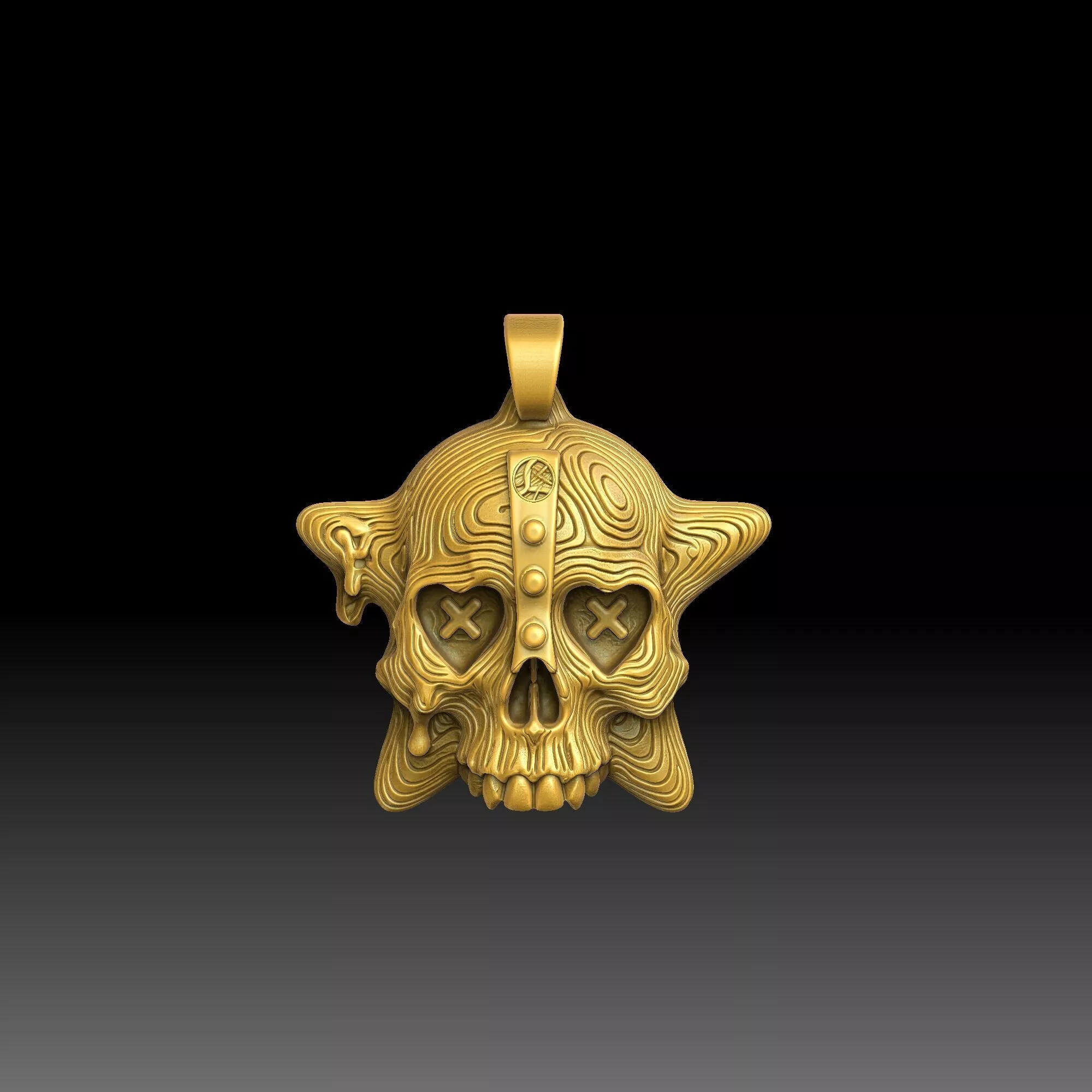 Masked Skull Designs - one inch pendant 3D print model