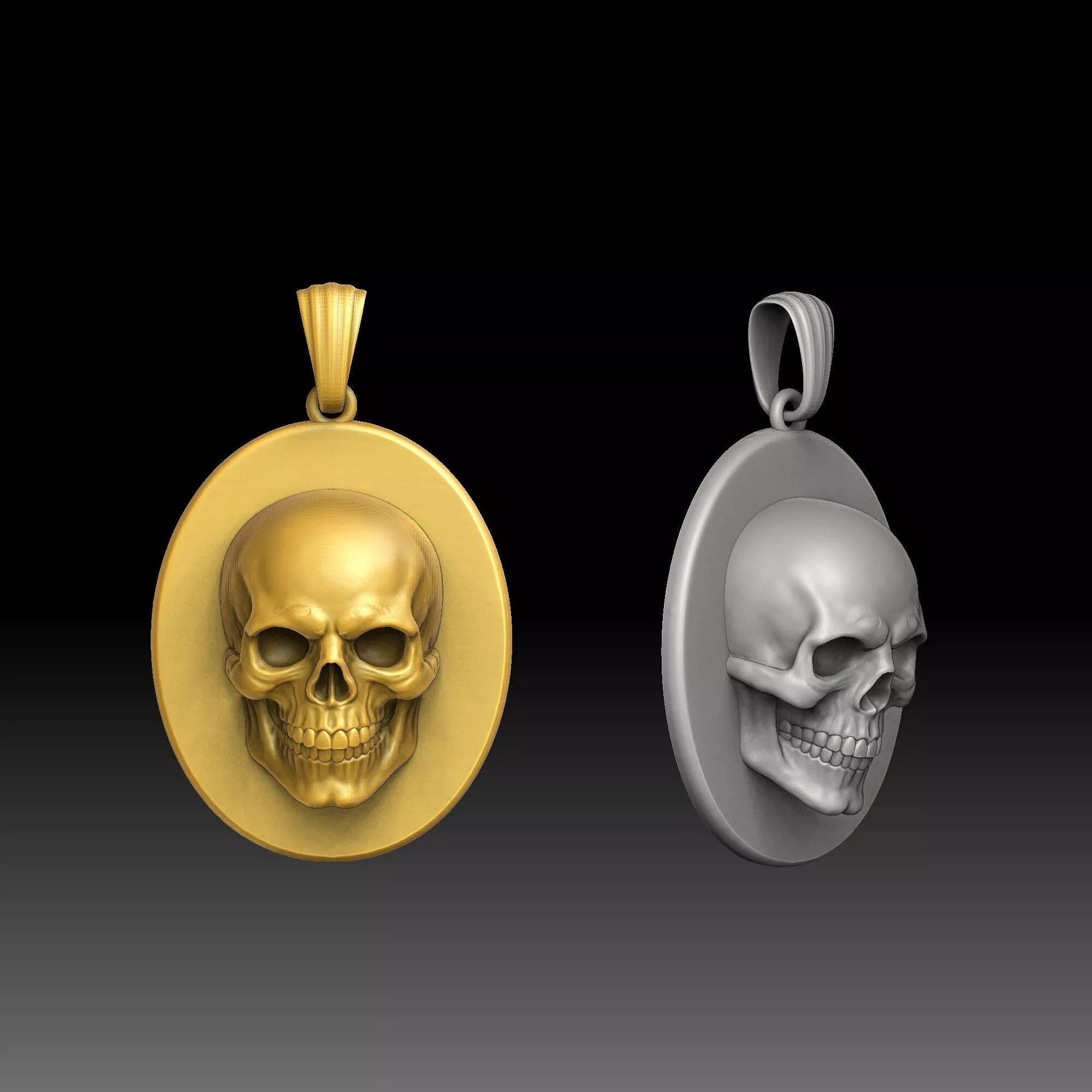 Masked Skull Designs - one inch pendant 3D print model