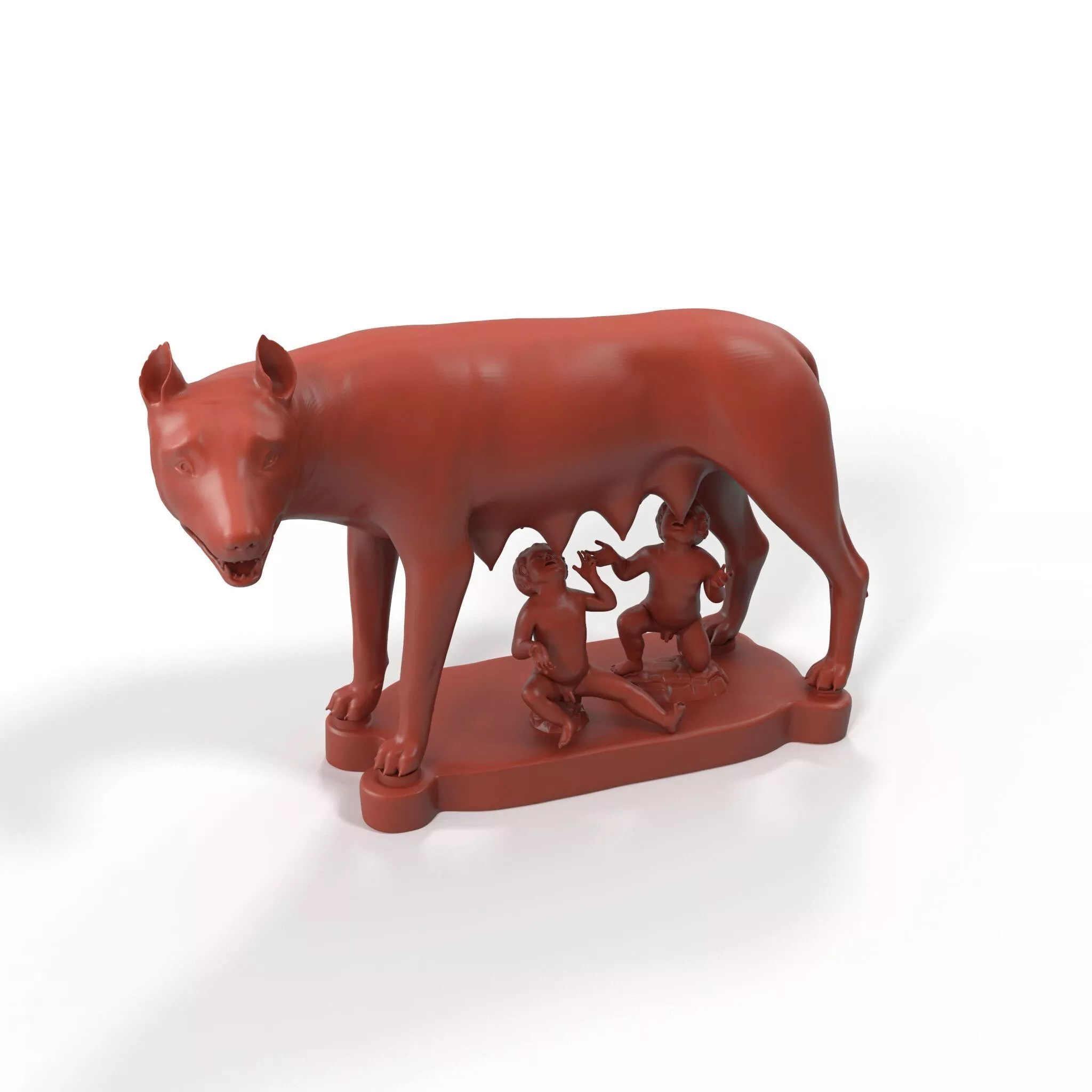 Capitoline Wolf with Romulus and Remus for 3D Print 3D print model