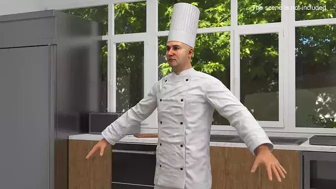Chef A-Pose for 3D Print 3D print model 4