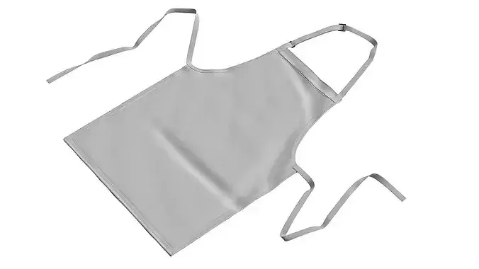 Chef Apron with Adjustable Neck Strap and Front Pocket 3D model